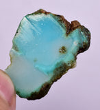 5.9Grs GEM SILICA CHRYSOCOLLA CHALCEDONY SCENIC ROUGH SLAB NEW FIND PERU SB214