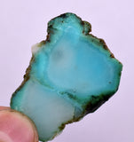 5.9Grs GEM SILICA CHRYSOCOLLA CHALCEDONY SCENIC ROUGH SLAB NEW FIND PERU SB214