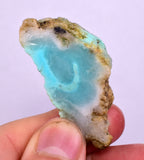 15.2Grs GEM SILICA CHRYSOCOLLA CHALCEDONY SCENIC ROUGH SLAB NEW FIND PERU SB216