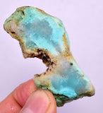 16Grs GEM SILICA CHRYSOCOLLA CHALCEDONY SCENIC ROUGH SLAB NEW FIND PERU SB217