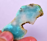 16Grs GEM SILICA CHRYSOCOLLA CHALCEDONY SCENIC ROUGH SLAB NEW FIND PERU SB217