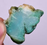 6.5Grs GEM SILICA CHRYSOCOLLA CHALCEDONY SCENIC ROUGH SLAB NEW FIND PERU SB219