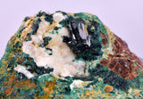 5.5cms GEM ATACAMITE CALCITE MALACHITE CRYSTAL LILY MINE PERU  AB304