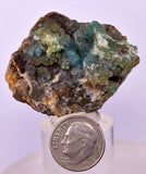 4.4cms DRUZY CHRYSOCOLLA QUARTZ CRYSTAL PERU COPPER LILY MINE DB207