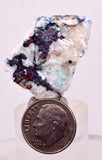 3.2cms NATIVE COPPER CALCITE MALACHITE RARE CRYSTALS MOROCCO MINERAL IB81