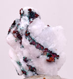 2.7cms NATIVE COPPER CALCITE MALACHITE RARE CRYSTALS MOROCCO MINERAL IB82