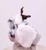 2.7cms NATIVE COPPER CALCITE MALACHITE RARE CRYSTALS MOROCCO MINERAL IB84