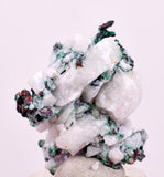 3.3cms NATIVE COPPER CALCITE MALACHITE RARE CRYSTALS MOROCCO MINERAL IB85