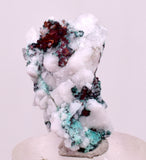 2.4cms NATIVE COPPER CALCITE MALACHITE RARE CRYSTALS MOROCCO MINERAL IB87
