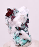 2.4cms NATIVE COPPER CALCITE MALACHITE RARE CRYSTALS MOROCCO MINERAL IB87