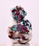 2.4cms NATIVE COPPER CALCITE MALACHITE RARE CRYSTALS MOROCCO MINERAL IB88