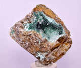 5.4cms DRUZY CHRYSOCOLLA QUARTZ CRYSTAL PERU COPPER LILY MINE DB214