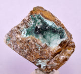 5.4cms DRUZY CHRYSOCOLLA QUARTZ CRYSTAL PERU COPPER LILY MINE DB214