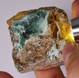 5.4cms DRUZY CHRYSOCOLLA QUARTZ CRYSTAL PERU COPPER LILY MINE DB214