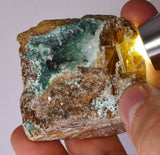 5.4cms DRUZY CHRYSOCOLLA QUARTZ CRYSTAL PERU COPPER LILY MINE DB214