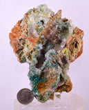 10.4cms DRUZY CHRYSOCOLLA QUARTZ MALACHITECRYSTAL PERU COPPER LILY MINE DB217