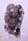 6.3cms DRUZY CHRYSOCOLLA QUARTZ CRYSTAL PERU COPPER LILY MINE DB221