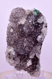 6.3cms DRUZY CHRYSOCOLLA QUARTZ CRYSTAL PERU COPPER LILY MINE DB221