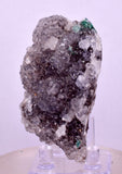 6.3cms DRUZY CHRYSOCOLLA QUARTZ CRYSTAL PERU COPPER LILY MINE DB221