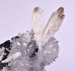 8cms QUARTZ CALCITE PYRITE PERU SHINY CRYSTALS MINERAL MB68
