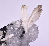 8cms QUARTZ CALCITE PYRITE PERU SHINY CRYSTALS MINERAL MB68