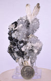 8cms QUARTZ CALCITE PYRITE PERU SHINY CRYSTALS MINERAL MB68