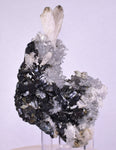 8cms QUARTZ CALCITE PYRITE PERU SHINY CRYSTALS MINERAL MB68