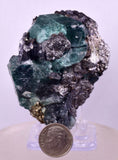 6.6cms FLUORITE BOULANGERITE CRYSTALS MILPO PERU MINERAL KB180