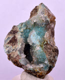 4.2cms DRUZY CHRYSOCOLLA QUARTZ CRYSTAL PERU COPPER LILY MINE DB228