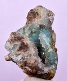 4.2cms DRUZY CHRYSOCOLLA QUARTZ CRYSTAL PERU COPPER LILY MINE DB228