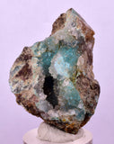 4.2cms DRUZY CHRYSOCOLLA QUARTZ CRYSTAL PERU COPPER LILY MINE DB228