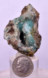 4.2cms DRUZY CHRYSOCOLLA QUARTZ CRYSTAL PERU COPPER LILY MINE DB228