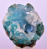 5.1cms DRUZY CHRYSOCOLLA QUARTZ CRYSTAL PERU COPPER LILY MINE DB229