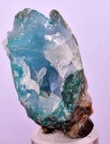 5.1cms DRUZY CHRYSOCOLLA QUARTZ CRYSTAL PERU COPPER LILY MINE DB229