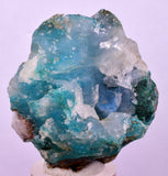 5.1cms DRUZY CHRYSOCOLLA QUARTZ CRYSTAL PERU COPPER LILY MINE DB229