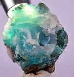 5.1cms DRUZY CHRYSOCOLLA QUARTZ CRYSTAL PERU COPPER LILY MINE DB229