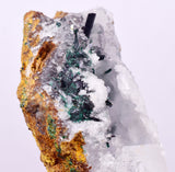 6.9cms GEM ATACAMITE QUARTZ CRYSTAL LILY MINE PERU MINERAL AB309