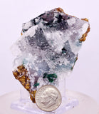 6.9cms GEM ATACAMITE QUARTZ CRYSTAL LILY MINE PERU MINERAL AB309