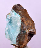 4.8cms DRUZY CHRYSOCOLLA QUARTZ CRYSTAL PERU COPPER LILY MINE DB230