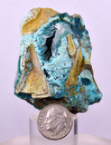 5.5cms DRUZY CHRYSOCOLLA QUARTZ CRYSTAL PERU COPPER LILY MINE DB231