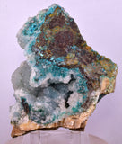9.6cms DRUZY CHRYSOCOLLA QUARTZ CRYSTAL PERU COPPER LILY MINE DB232