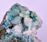 9.6cms DRUZY CHRYSOCOLLA QUARTZ CRYSTAL PERU COPPER LILY MINE DB232
