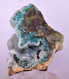 9.6cms DRUZY CHRYSOCOLLA QUARTZ CRYSTAL PERU COPPER LILY MINE DB232