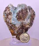 6.5cms DRUZY CHRYSOCOLLA QUARTZ CRYSTAL PERU COPPER LILY MINE DB233