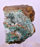 6.3cms DRUZY CHRYSOCOLLA QUARTZ CRYSTAL PERU COPPER LILY MINE DB234