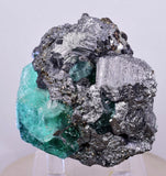 6.3cms GEOCRONITE JORDANITE FLUORITE  BOULANGERITE CRYSTALS PERU MILPO PERU SHINY KB63