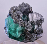 6.3cms GEOCRONITE JORDANITE FLUORITE  BOULANGERITE CRYSTALS PERU MILPO PERU SHINY KB63