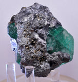 6.3cms GEOCRONITE JORDANITE FLUORITE  BOULANGERITE CRYSTALS PERU MILPO PERU SHINY KB63