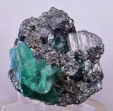 6.3cms GEOCRONITE JORDANITE FLUORITE  BOULANGERITE CRYSTALS PERU MILPO PERU SHINY KB63