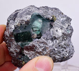 6.3cms GEOCRONITE JORDANITE FLUORITE  BOULANGERITE CRYSTALS PERU MILPO PERU SHINY KB63